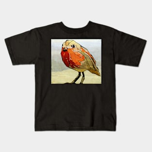 Simple Modern Digital Pop Art Bird in Red Kids T-Shirt